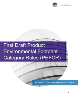 First Draft Product Environmental Footprint Category Rules (PEFCR)