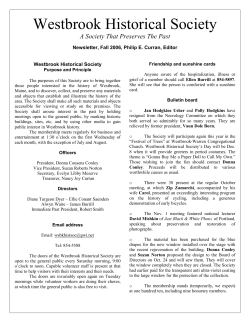 Fall 2006 - The Westbrook Historical Society
