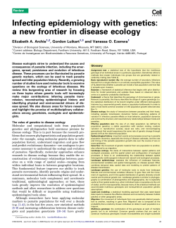 Infecting epidemiology with genetics: a new frontier in
