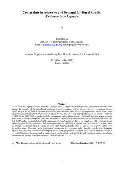 Constraints in Access to and Demand for Rural Credit