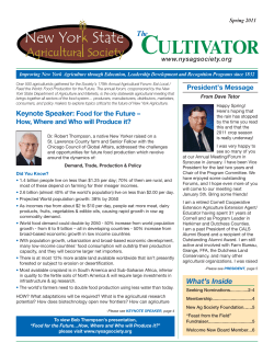 2011 Spring Cultivator - New York State Agricultural Society