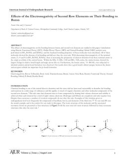 Effects of the Electronegativity of Second Row Elements on Their