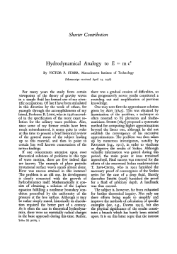 Hydrodynamical Analogy to E = m c2