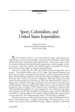 Sport Colonialism and United States Imperialism