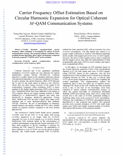 Carrier Frequency Offset Estimation Based on Circular