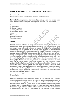 River Morphology and Channel Processes