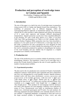 Production and perception of word-edge tones in Catalan and Spanish