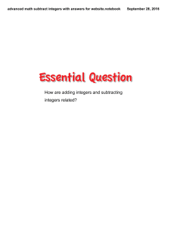 subtract integers day one