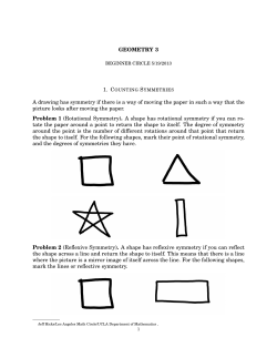 GEOMETRY 3 A drawing has symmetry if there is a way of moving