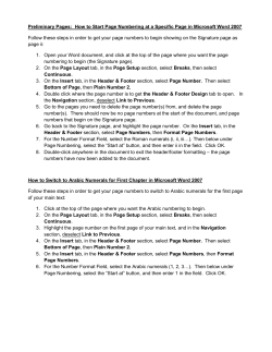 Page Numbering Tips