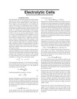 Electrolytic Cells