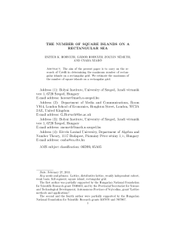 THE NUMBER OF SQUARE ISLANDS ON A RECTANGULAR SEA
