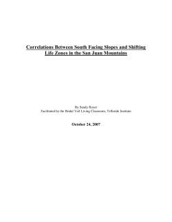 Correlations Between South Facing Slopes and