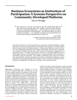 Business Ecosystems as Institutions of Participation: A Systems