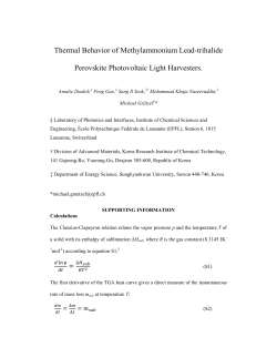 Thermal Behavior of Methylammonium Lead