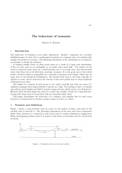 The behaviour of tsunamis