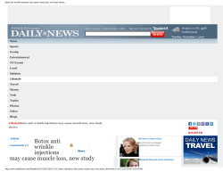 Botox anti wrinkle injections may cause muscle loss