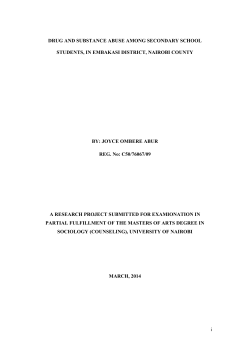 Drug and substance abuse among secondary school students, in