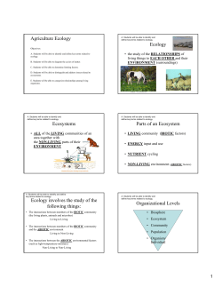 Agriculture Ecology Ecology Ecosystems Parts of an Ecosystem