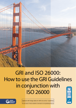 GRI and ISO 26000: How to use the GRI Guidelines in conjunction