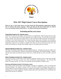 Course Descriptions - The International School of Dakar