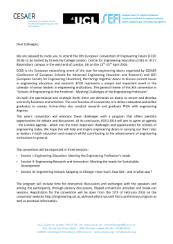 Dear Colleague, We are pleased to invite you to attend the 8th