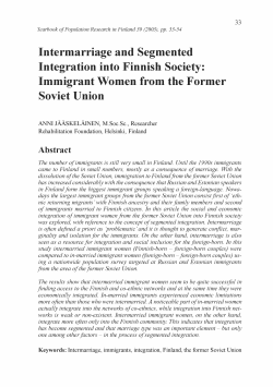 Intermarriage and Segmented Integration into Finnish