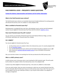 paid parental leave &ndash; frequently asked questions