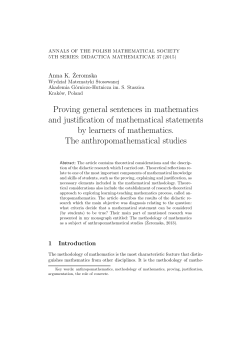 Proving general sentences in mathematics and justification