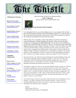 Summer 2016 - The Scottish Society of Indianapolis