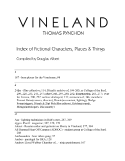 THOMAS PYNCHON Index of Fictional Characters