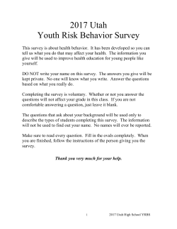 2017 Utah Youth Risk Behavior Survey
