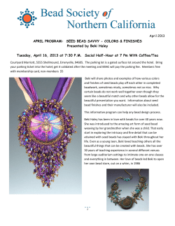 APRIL PROGRAM: SEED BEAD SAVVY
