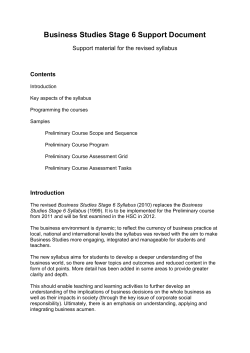 Business Studies Stage 6 Support Document