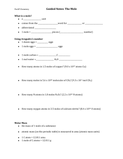 Guided Notes: The Mole