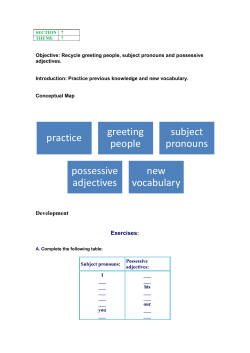 practice greeting people subject pronouns possessive adjectives