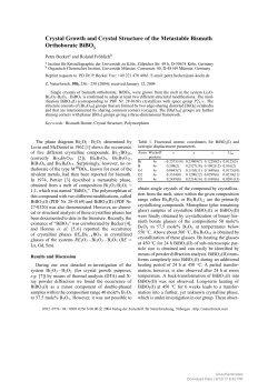 Crystal Growth and Crystal Structure of the Metastable