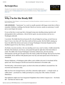 Why I`m for the Brady Bill