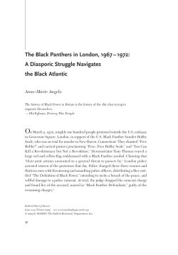 The Black Panthers in London, 1967 &ndash; 1972: A