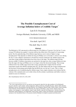 The Possible Unemployment Cost of Average Inflation below a