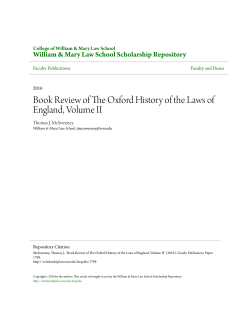 Book Review of The Oxford History of the Laws of England, Volume II