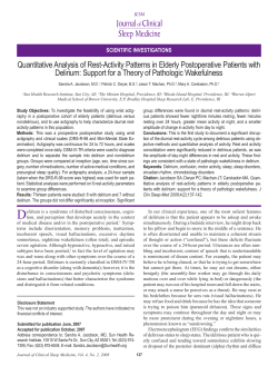 Quantitative Analysis of Rest-Activity Patterns in Elderly