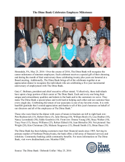 The Dime Bank Celebrates Employee Milestones Opens a New