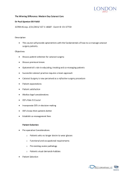 The Winning Difference: Modern Day Cataract Care Dr Paul