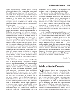 Mid-Latitude Deserts - Climate Change and Biodiversity Ecology