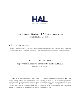 The Standardisation of African Languages - Hal-SHS