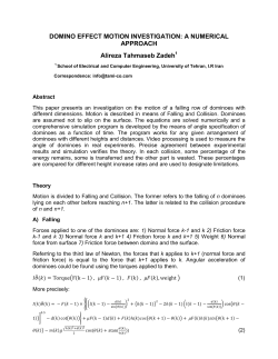 DOMINO EFFECT MOTION INVESTIGATION: A