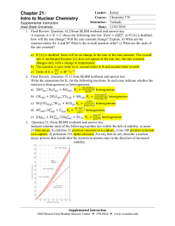 Chapter 21: Intro to Nuclear Chemistry