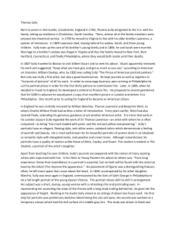 Thomas Sully Born to actors in Horncastle, Lincolnshire