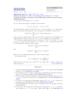 J. Aust. Math. Soc. 94 (2013), no. 1, 50&ndash;105. Let f(n) denote the